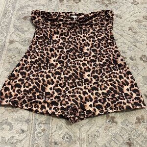 High Waist Leopard Print Women's romper
